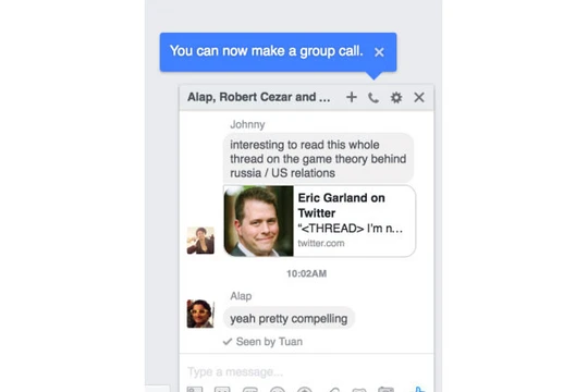 Hình ảnh cho thấy Facebook Messenger sắp có thêm tính năng gọi điện theo nhóm ở phiên bản máy tính