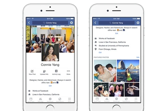 Điểm mới trong giao diện mới được Facebook cập nhật đầu năm 2016.
