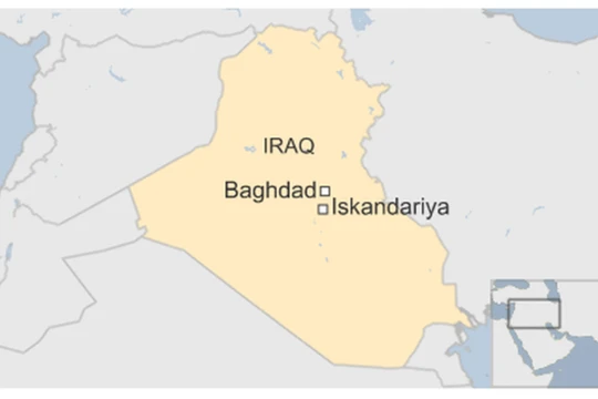 Iskandariya ở rất gần thủ đô Baghdad. Đồ họa: BBC