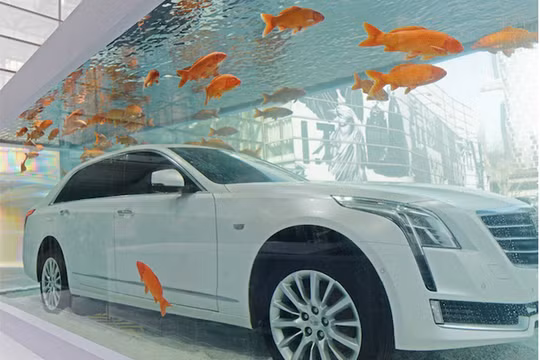 Được biết, đây là một tác phẩm đường phố "KingKong Mermaid" do hãng xe này tài trợ.