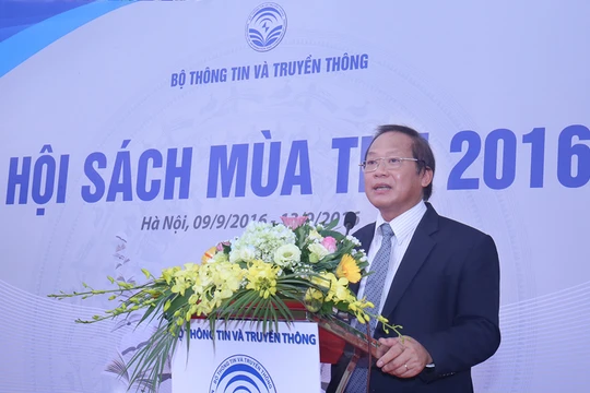  Bộ trưởng Bộ TT&TT Trương Minh Tuấn phát biểu tại Lễ khai mạc. Ảnh: Đức Huy