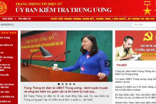 Trang thông tin điện tử Ủy ban Kiểm tra Trung ương trên mạng Internet có địa chỉ: www.ubkttw.vn. 