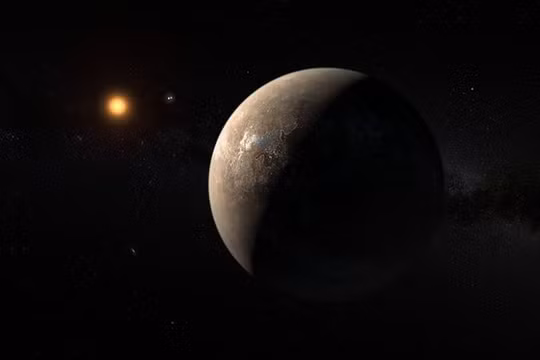 Bản phác họa hành tinh Proxima b quay xung quanh Cận tinh Proxima Centauri. 