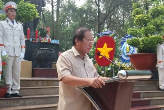Bộ trưởng Trương Minh Tuấn phát biểu tại Lễ tưởng niệm.
