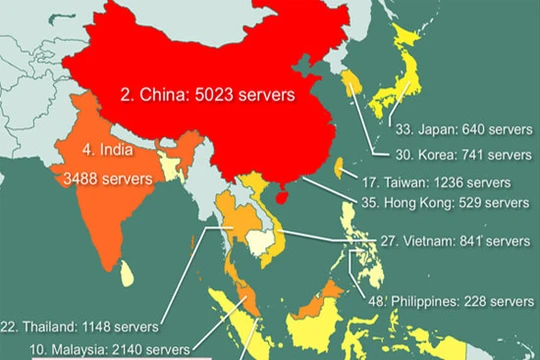 Trong hơn 70.000 máy chủ Remote Desktop Protocol (RDP) bị rao bán trên thị trường chợ đen xDedic với giá chỉ 6 USD cho mỗi quyền truy cập, có 841 máy chủ ở Việt Nam.