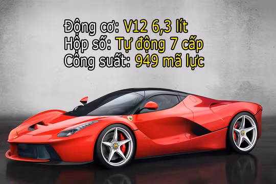 1. Ferrari LaFerrari 2015 (công suất tối đa: 949 mã lực).