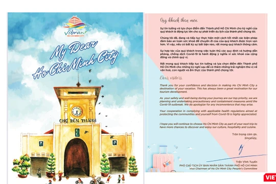 Toàn văn bức thư của Phó Chủ tịch UBND TP.HCM Trần Vĩnh Tuyến gửi du khách (Ảnh chụp lại bức thư) 