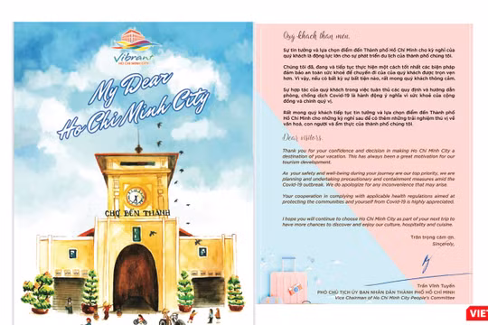 Toàn văn bức thư của Phó Chủ tịch UBND TP.HCM Trần Vĩnh Tuyến gửi du khách (Ảnh chụp lại bức thư) 