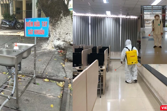 Công tác phòng dịch COVID-19 tại các trường Đại học trên địa bàn TP.HCM (Ảnh: Hòa Bình) 