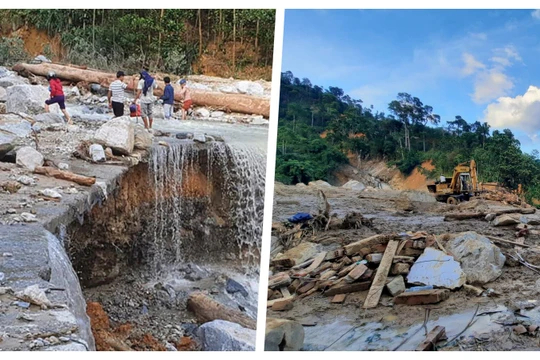 Khẩn cấp cứu nạn nhân Phước Sơn trước khi cơn bão số 10 ập tới (Ảnh: An Bằng) 