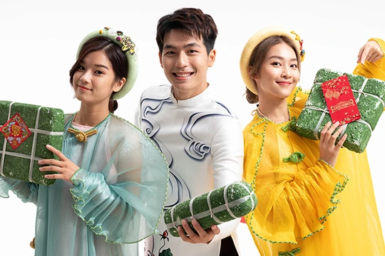 Khả Ngân, Quốc Anh và Hoàng Yến Chibi (Ảnh: Đoàn phim cung cấp) 