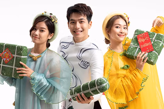 Khả Ngân, Quốc Anh và Hoàng Yến Chibi (Ảnh: Đoàn phim cung cấp) 