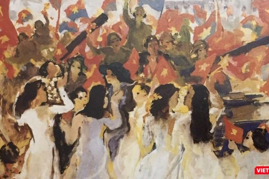 Một phần bức tranh "Nắng tháng năm" của họa sĩ Quách Phong (Ảnh: BTMT) 