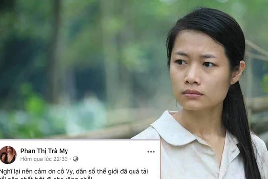 Nữ diễn viên Trà My phim "Thương nhớ ở ai" gây "bão" vì status: “Cảm ơn Cô Vy để dân số chết bớt cho rộng chỗ” (Ảnh chụp màn hình chia sẻ của Trà My)