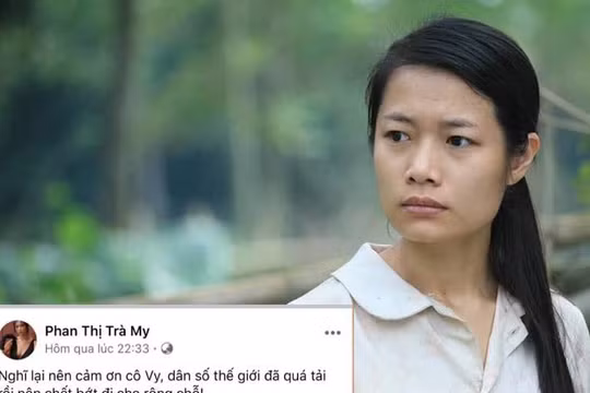 Nữ diễn viên Trà My phim "Thương nhớ ở ai" gây "bão" vì status: “Cảm ơn Cô Vy để dân số chết bớt cho rộng chỗ” (Ảnh chụp màn hình chia sẻ của Trà My)
