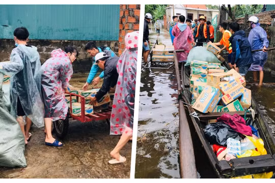 Nước lũ đã rút, người dân thực sự cần gì? (Ảnh: Hoà Bình ghép) 