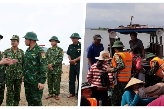 Công tác chống bão số 9 tiến hành quyết liệt tại các tỉnh miền Trung (Ảnh: Hoà Bình ghép)