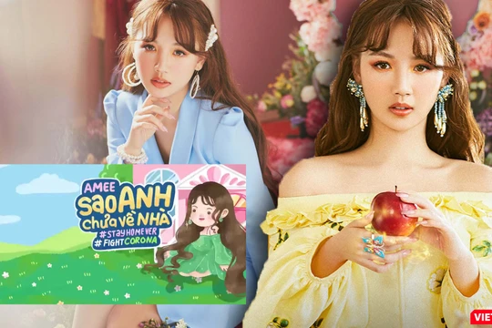 Nữ ca sĩ AMEE (Huyền My) công bố ca khúc: “Sao anh chưa về nhà” phiên bản chống dịch COVID-19 (Ảnh: HB ghép)