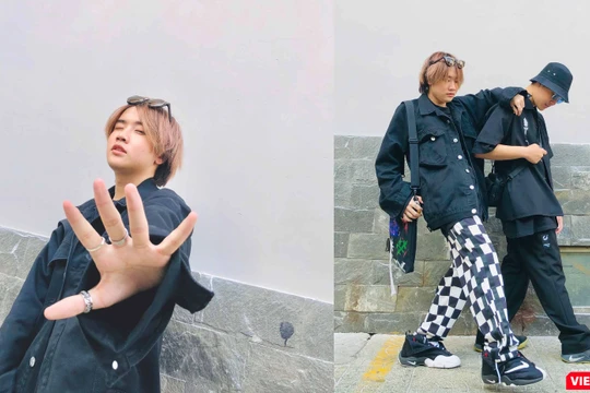 Mon Hoàng Anh giới thiệu ca khúc Cô Vi ơi con muốn đi học (Ảnh: Hòa Bình ghép) 