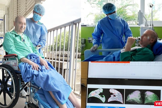 Bệnh nhân 91 đã hồi phục hoàn toàn, rời khỏi máy móc hỗ trợ, sẽ về Anh ngày 12/7 tới (Ảnh: Hòa Bình ghép) 