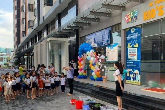 Trường Mầm non Kid's cơ sở chung cư Him Lam (Quận 9) bị đình chỉ hoạt động sau khi có nhiều trẻ ngộ độc (Ảnh: Fb nhà trường)
