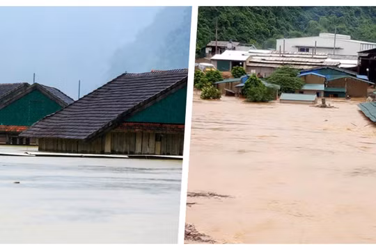 Nước lũ lên quá nhanh, chính quyền nhiều địa phương khẩn cấp di dời dân ngay trong đêm 30/10 (Ảnh: Hoà Bình ghép)