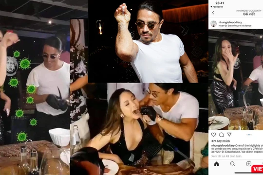 Đầu bếp nổi tiếng Salt Bae bị "tấn công" vì những hình được cho là chụp chung với ca "siêu lây nhiễm" bệnh nhân COVID-19 số 17 N.H.N dịp cô ghé thăm nhà hàng của anh 