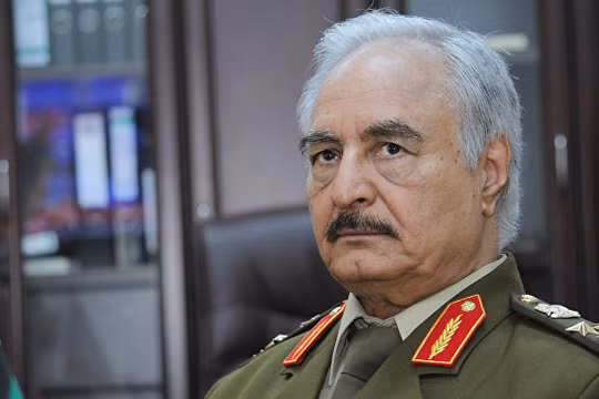 Khalifa Belqasim Haftar. Ảnh AP Photo/ Mohammed El-Sheikhy 
