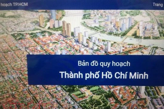Giao diện phần mềm xem thông tin quy hoạch được Sở quy hoạch - Kiến trúc TP Hồ Chí Minh đang cho chạy thử, tiến tới áp dụng toàn thành phố vào cuối tháng 11 này.
