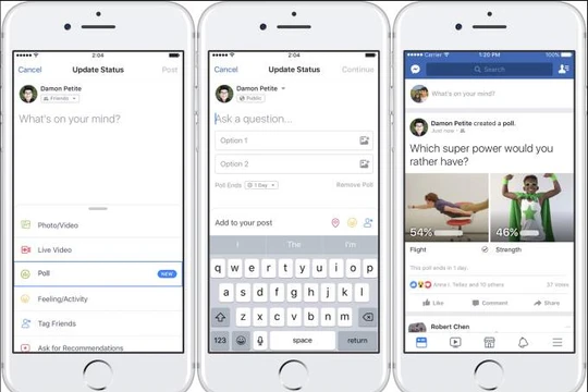 Giao diện tính năng tạo poll