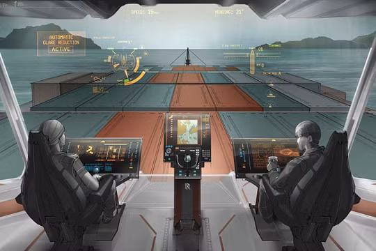 Cửa khoang lái được sử dụng như các màn hình tăng cường phản ánh môi trường xung quanh tàu, bao gồm cả việc nhận biết các mối nguy hiểm tiềm ẩn không thể nhìn thấy được bằng mắt thường. Hình minh họa