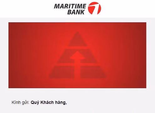 Maritime Bank gửi thư "trấn an" khách hàng. Ảnh chụp màn hình