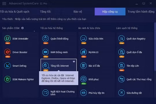 Giao diện phần mềm Advanced SystemCare Pro