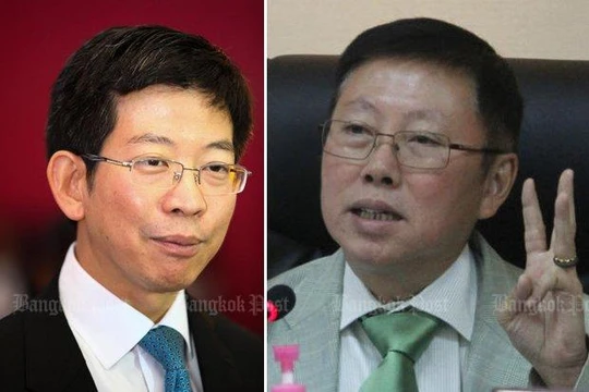 Ông Kobsak Phutrakul (trái) và ông Borwornsak Uwanno: Cần cuộc cải cách pháp luật mạnh mẽ để thúc đẩy Thailand 4.0 (Ảnh tư liệu: Bangkok Post) 