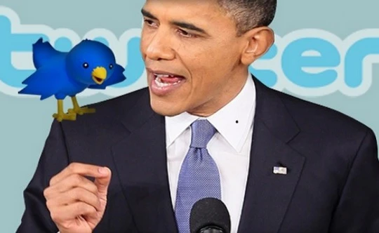 Cựu Tổng thống Mỹ Barak Obama với biểu tượng của Twitter