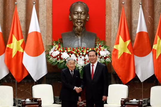 Chủ tịch nước Trần Đại Quang và Nhà vua Nhật Bản Akihito. Ảnh: VGP/Nhật Bắc