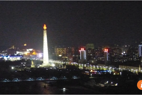 Cảnh ban đêm ở Bình Nhưỡng (tháng 4/2017)