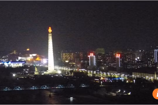 Cảnh ban đêm ở Bình Nhưỡng (tháng 4/2017)