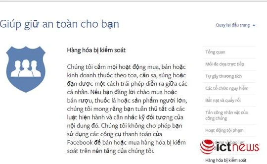 Tiêu chuẩn của Facebook cấm bán thuốc.