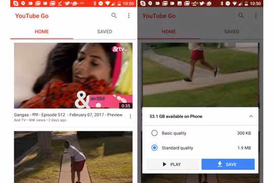 YouTube Go là một giải pháp hữu ích cho người dùng hay sử dụng 3G để xem video trực tuyến. Ảnh chụp màn hình