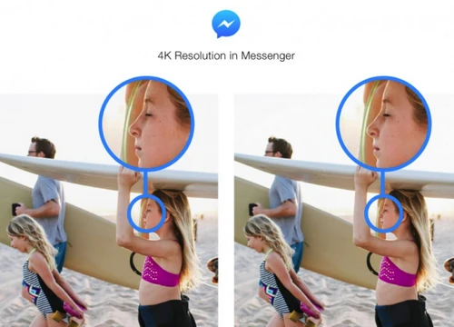 Sự khác biệt giữa gửi ảnh độ phân giải thấp hơn (bên trái) và ảnh 4K (bên phải).