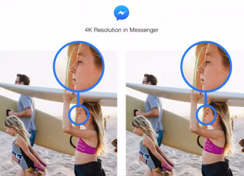 Sự khác biệt giữa gửi ảnh độ phân giải thấp hơn (bên trái) và ảnh 4K (bên phải).