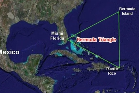 Tam giác Bermuda trên bản đồ
