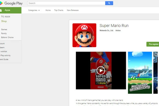 Super Mario Run đã xuất hiện trên Google Play ở dạng cho xem trước