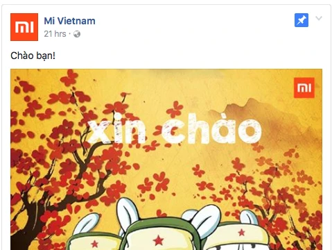 Status đầu tiên của fanpage Xiaomi tại Việt Nam