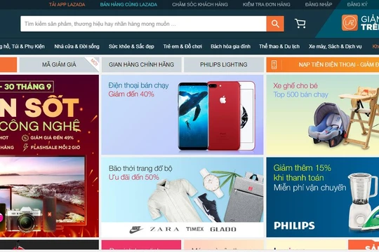 Giao diện trang lazada.vn 