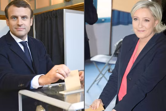 Hai ứng viên Tổng thống Pháp: Ông Macron và bà Le Pen