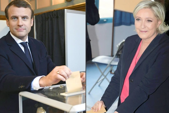 Hai ứng viên Tổng thống Pháp: Ông Macron và bà Le Pen