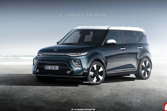 Hình ảnh dựng của Kia Soul 2020 dựa trên những gì mà các phóng viên đã chụp được khi mẫu xe này chạy thử trên đường. (Nguồn Carscoops)