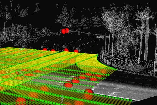 Một bản đồ ba chiều độ nét cao được tạo bởi Ushr- công ty có cổ phần của General Motors và giờ đã được Dynamic Map Platform của Nhật Bản mua lại. (Ảnh được cung cấp bởi Ushr)